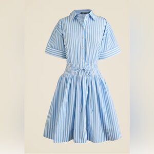 NWT Jcrew Elena mini shirt-dress in striped cotton poplin